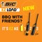 BIC EZ LOAD Lighter, Reloadable Multi Purpose Lighter, Great To Use as a Utility Lighter or Camp Lighter, Set of 2 Packs with 1 BIC EZ LOAD Long Lighter Shell and 1 BIC Maxi Pocket Lighter